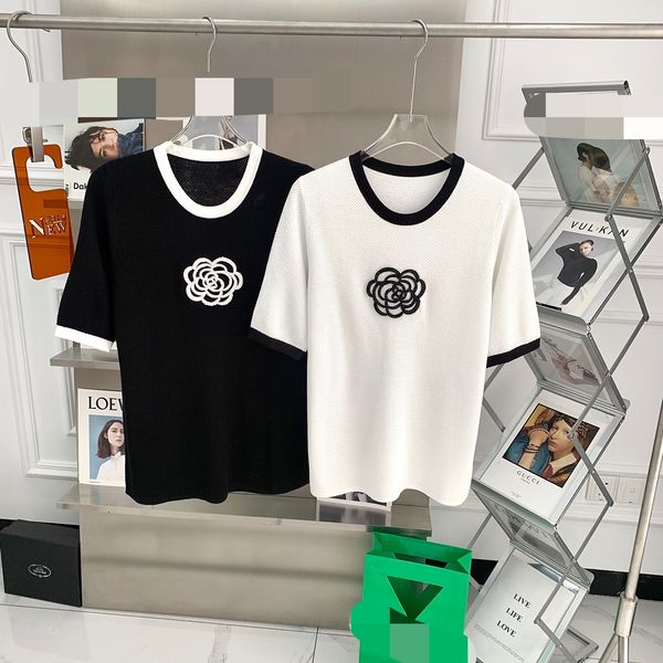 405 2022 summer sweater prom fashion short sleeve crew neck pullover black white flora print womens clothes brand same style yl, White;black
405 2022 summer sweater prom fashion short sleeve crew neck pullover black white flora print womens clothes brand same style yl, White;black