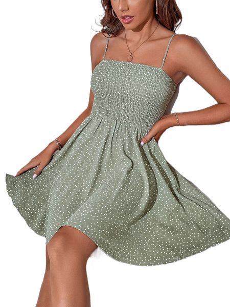 polka dot shirred cami dress l6bh#, Black;gray
polka dot shirred cami dress l6bh#, Black;gray