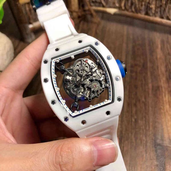 luxury automatic mechanical watch richa milles mens white ceramic hollowed out luminous tape personalized waterpr
luxury automatic mechanical watch richa milles mens white ceramic hollowed out luminous tape personalized waterpr