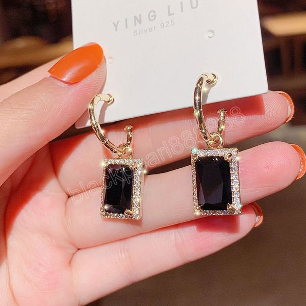 versatile retro black square temperament diamond earrings for women korean fashion dangle earring daily birthday party jewelry gifts, Silver
versatile retro black square temperament diamond earrings for women korean fashion dangle earring daily birthday party jewelry gifts, Silver