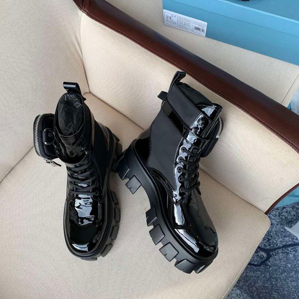 monolith patent leather nylon pouch ankle combat boots platform wedges lace-up round toe block heels flat booties chunky luxury designer for, Black
monolith patent leather nylon pouch ankle combat boots platform wedges lace-up round toe block heels flat booties chunky luxury designer for, Black