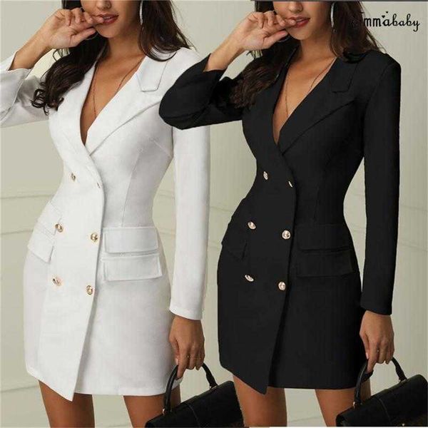 casual dresses women business mini dress elegant office ladies clothes double breast winter autumn female blazer vestidos outwear, Black;gray
casual dresses women business mini dress elegant office ladies clothes double breast winter autumn female blazer vestidos outwear, Black;gray