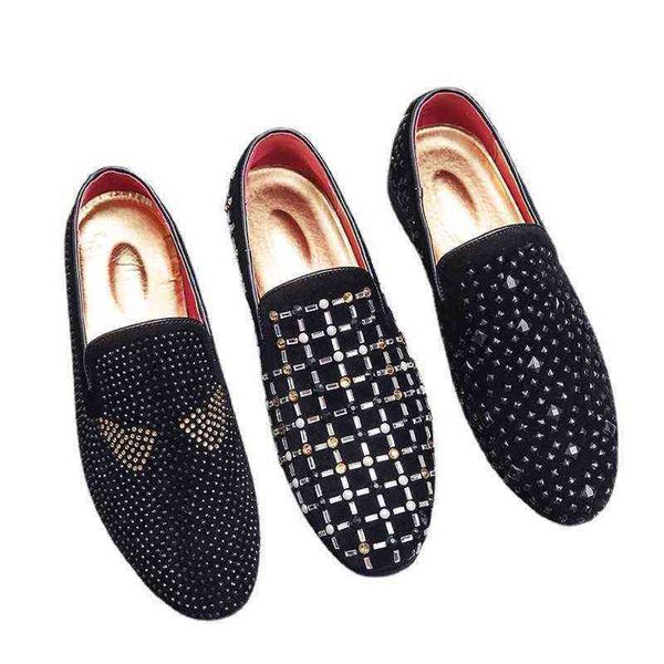 dress shoes luxury rivets leather shoes men fashion pointed rhinestones slip-on flat loafers wedding evening high heels 220325, Black
dress shoes luxury rivets leather shoes men fashion pointed rhinestones slip-on flat loafers wedding evening high heels 220325, Black