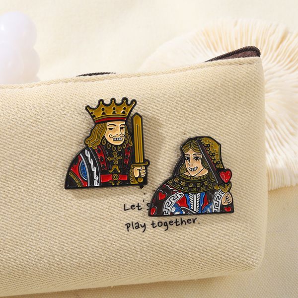 cartoon playing cards king queen shaped jeans brooches alloy solitaire card paint lapel pins european game portrait sweater backpack clothes, Gray
cartoon playing cards king queen shaped jeans brooches alloy solitaire card paint lapel pins european game portrait sweater backpack clothes, Gray