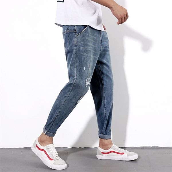 men's elastic stretch jeans pants loose fit denim trousers men's brand fashion spring autumn wear and washed jean pants 201123, Blue
men's elastic stretch jeans pants loose fit denim trousers men's brand fashion spring autumn wear and washed jean pants 201123, Blue