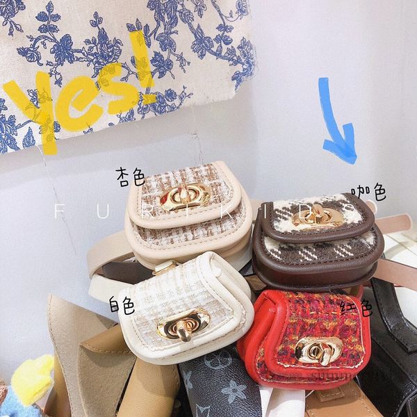 lady style children purse girls woolen plaid woolen crossbody bags kids metals buckle pu leather belt waist bag q7826, White
lady style children purse girls woolen plaid woolen crossbody bags kids metals buckle pu leather belt waist bag q7826, White