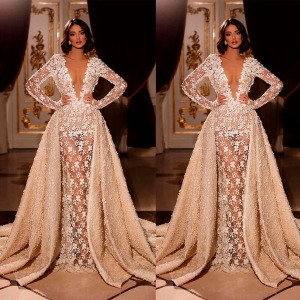luxurious lace african dubai evening dresses v neck full sleeve mermaid prom dress satin detachable train applique party gowns, Black;red
luxurious lace african dubai evening dresses v neck full sleeve mermaid prom dress satin detachable train applique party gowns, Black;red