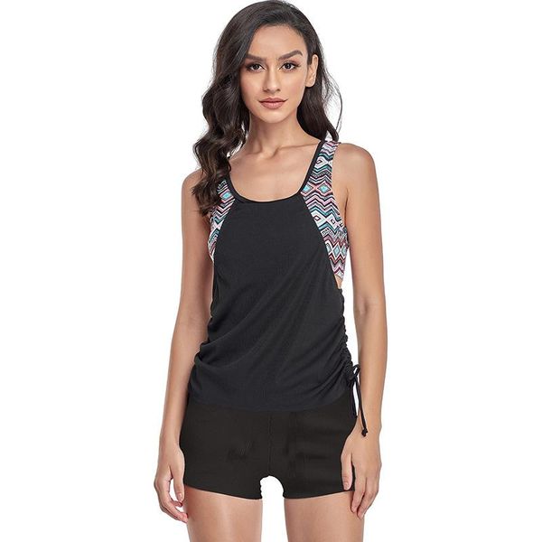 women's swimwear two piece tankini swimsuit with shorts vintage printed tank women plus size bathing suit fashion beach biquiniwomen&#, White;black
women's swimwear two piece tankini swimsuit with shorts vintage printed tank women plus size bathing suit fashion beach biquiniwomen&#, White;black