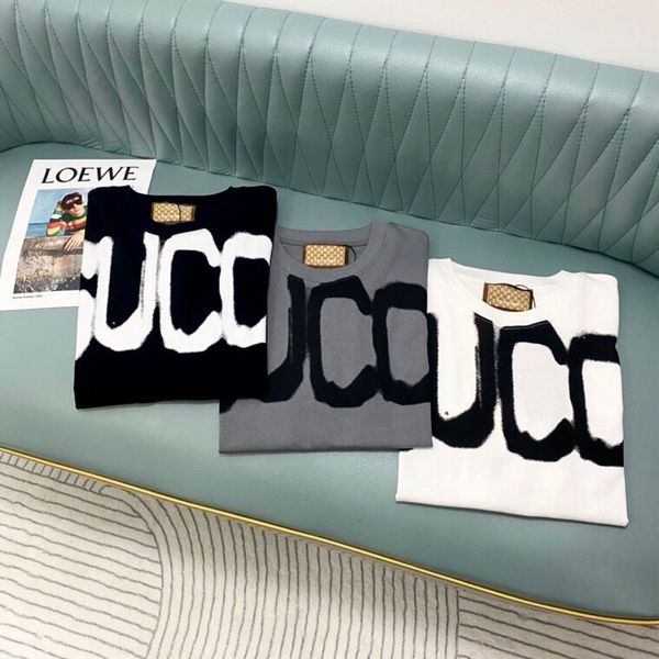 spring/summer new letter t-shirt cotton fabric os drop shoulder loose version women's men's fashion sweatshirt short sleeves t4666, Black;brown
spring/summer new letter t-shirt cotton fabric os drop shoulder loose version women's men's fashion sweatshirt short sleeves t4666, Black;brown