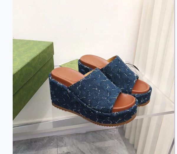 632 designer woman platform sandals summer fashion embroidered canvas slides slippers gladiator sandales size 35-42, Black
632 designer woman platform sandals summer fashion embroidered canvas slides slippers gladiator sandales size 35-42, Black