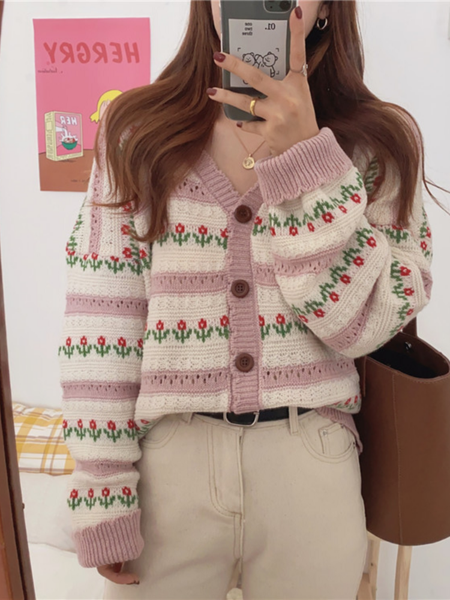 hsa spring autumn women korean style chic flowers raglan sleeve floral harajuku sweater knitted cardigan jumpers thin clothing, White;black
hsa spring autumn women korean style chic flowers raglan sleeve floral harajuku sweater knitted cardigan jumpers thin clothing, White;black
