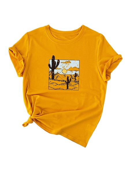 sun & plant print tee h3q3#, White