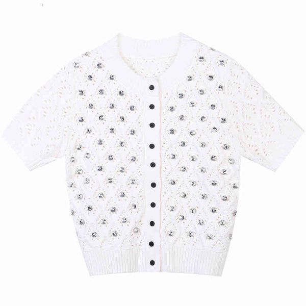 women's sweaters early spring women's wear short sleeved round neck heavy industry diamond inlaid hollow slim fitting white knitte, White;black
women's sweaters early spring women's wear short sleeved round neck heavy industry diamond inlaid hollow slim fitting white knitte, White;black