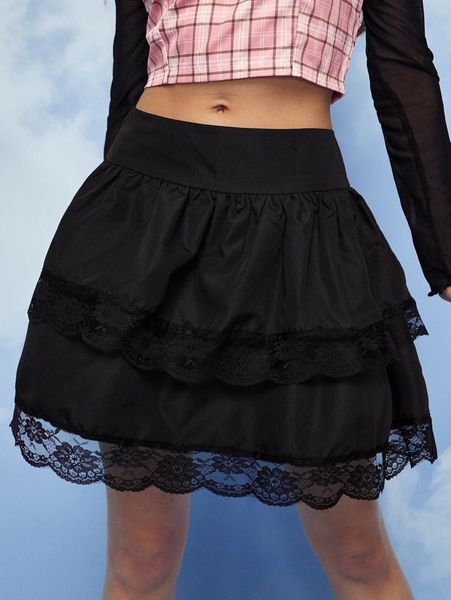 romwe contrast lace two layered skirt 01lw#, Black
romwe contrast lace two layered skirt 01lw#, Black