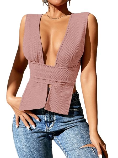 petite plunging neck tie back textured crop tank 30cy#, White
petite plunging neck tie back textured crop tank 30cy#, White