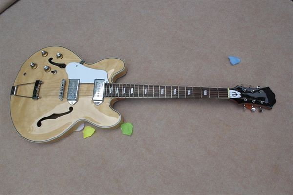 left hand electric guitar 35 semi-hollow wood color guitar iron shell p90 pick up chrome button
left hand electric guitar 35 semi-hollow wood color guitar iron shell p90 pick up chrome button