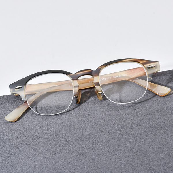 sunglasses natural black ox horn glasses optical spectacle frame manual half can be equipped with myopia, White;black
sunglasses natural black ox horn glasses optical spectacle frame manual half can be equipped with myopia, White;black