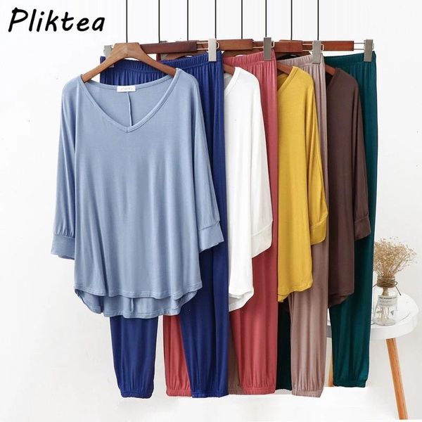 summer home clothes for women sleepwears spring modal pajamas suit female loose homewear pijamas sets lady lounge wear sleepwear, Black;red
summer home clothes for women sleepwears spring modal pajamas suit female loose homewear pijamas sets lady lounge wear sleepwear, Black;red