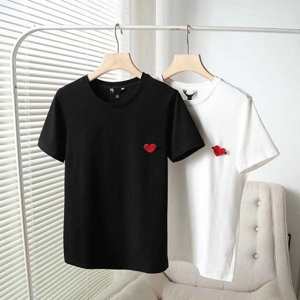 2022 designer women's t-shirt high count xinjiang cotton fashion casual detachable heart embroidery design short sleeves, White
2022 designer women's t-shirt high count xinjiang cotton fashion casual detachable heart embroidery design short sleeves, White