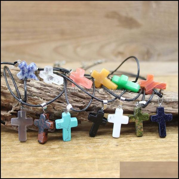 pendant necklaces natural crystal cross shape stone healing quartz turquoise sodalite obsidian colorf gemstone nec mjfashion dhskg, Silver
pendant necklaces natural crystal cross shape stone healing quartz turquoise sodalite obsidian colorf gemstone nec mjfashion dhskg, Silver