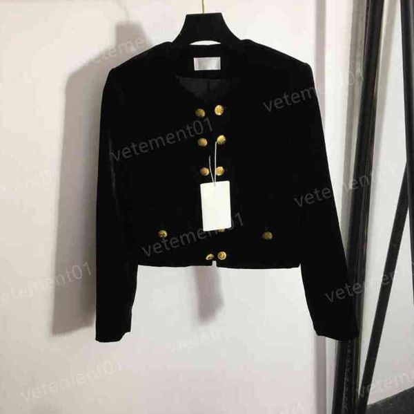 luxury womens jackets c..ne black double breasted velvet long sleeve jacket fashion designer women clothing 0912, Black;brown
luxury womens jackets c..ne black double breasted velvet long sleeve jacket fashion designer women clothing 0912, Black;brown