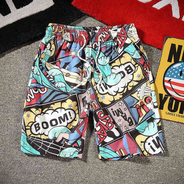 men's shorts summer beach pants casual five point large underpants trend swimming trunks can be launched loose quick drying spring, White;black
men's shorts summer beach pants casual five point large underpants trend swimming trunks can be launched loose quick drying spring, White;black