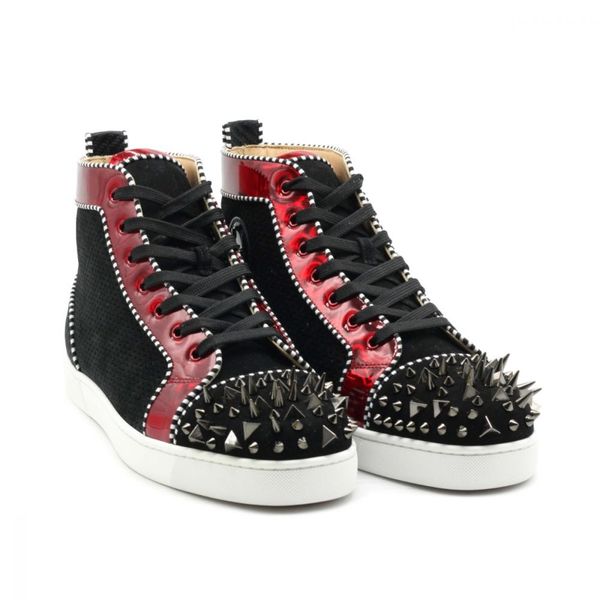 luxury design men shoe bottom red sneaker high mesh breather pik spiked sneakers red sole orlato perforated patent high-trainers, Black
luxury design men shoe bottom red sneaker high mesh breather pik spiked sneakers red sole orlato perforated patent high-trainers, Black