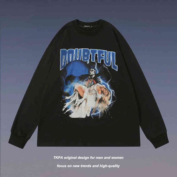 tkpa american high street hiphop west coast thin sweater skeleton print bottomed long sleeve t-shirt for men and women, Black
tkpa american high street hiphop west coast thin sweater skeleton print bottomed long sleeve t-shirt for men and women, Black