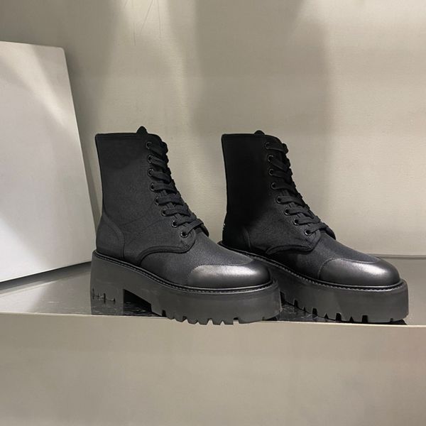 2022 women black chunky platform boots leather lace-up boots nylon boots round head luxury designer combat boot with box no396
2022 women black chunky platform boots leather lace-up boots nylon boots round head luxury designer combat boot with box no396