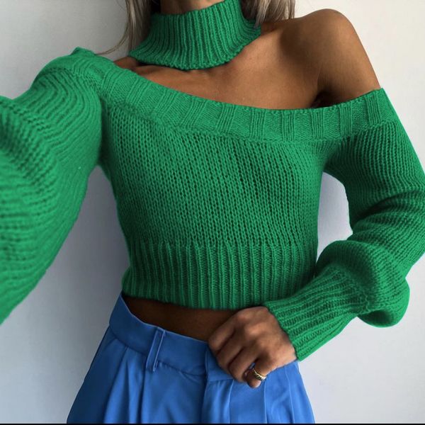 autumn winter knitted sweater pullover women casual turtleneck long sleeve crop solid hollow out green y2k sweaters, White;black
autumn winter knitted sweater pullover women casual turtleneck long sleeve crop solid hollow out green y2k sweaters, White;black