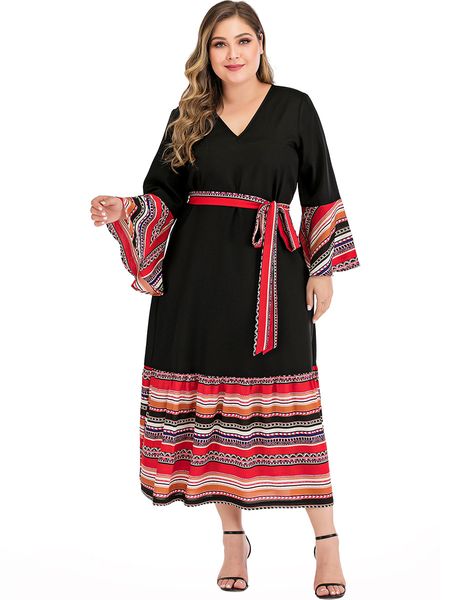 vintage dress contrasting plus size stitching v neck long sleeve calf length oversize black tie casual dress for elegant party
vintage dress contrasting plus size stitching v neck long sleeve calf length oversize black tie casual dress for elegant party