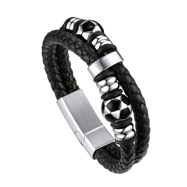 charm bracelets double row black braided leather wristband for men stainless amqqr, Golden;silver
charm bracelets double row black braided leather wristband for men stainless amqqr, Golden;silver