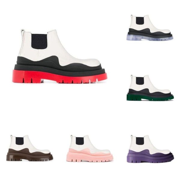 two tone tire chelsea boots women platform chunky boot lady luxe design men calf desiger low calfskin slip on style round toe boots white re, Black
two tone tire chelsea boots women platform chunky boot lady luxe design men calf desiger low calfskin slip on style round toe boots white re, Black