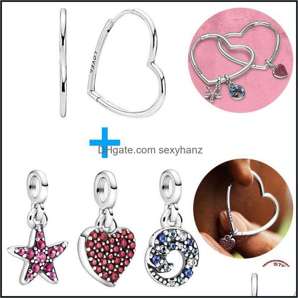hoop hie earrings jewelry arrival 925 sterling sier earring star ocean heart shape bead fit original brand bracel dhokq, Golden;silver
hoop hie earrings jewelry arrival 925 sterling sier earring star ocean heart shape bead fit original brand bracel dhokq, Golden;silver
