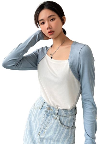 dazy two tone 2 in 1 tee r5rp#, White
dazy two tone 2 in 1 tee r5rp#, White