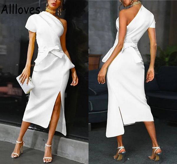 modest one shoulder little white party dress with belt tea length formal short prom gowns with splits arabic aso ebi women occasion cocktail, Black
modest one shoulder little white party dress with belt tea length formal short prom gowns with splits arabic aso ebi women occasion cocktail, Black