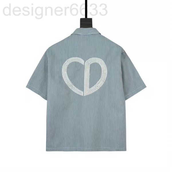 women's blouses & shirts designer chaopai 22 early spring love embroidery pattern stripe casual versatile short sleeve lapel loose shir, White
women's blouses & shirts designer chaopai 22 early spring love embroidery pattern stripe casual versatile short sleeve lapel loose shir, White