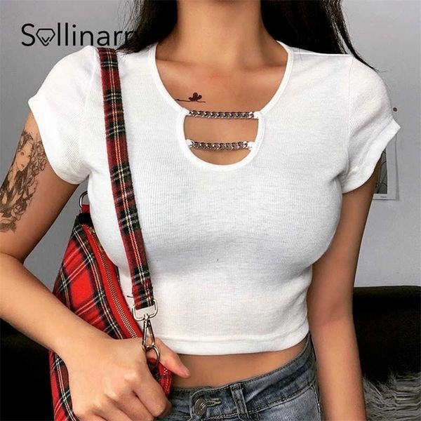 sollinarry summer women solid short sleeves t-shirt chain o-neck female streetwear slim casual high waist ladies 210709, White
sollinarry summer women solid short sleeves t-shirt chain o-neck female streetwear slim casual high waist ladies 210709, White