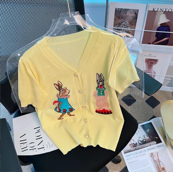 419 2022 summer brand same style t shirt short sleeve v neck panelled kint cardigan pink striped empire prom fashion women's weikey, White;black
419 2022 summer brand same style t shirt short sleeve v neck panelled kint cardigan pink striped empire prom fashion women's weikey, White;black