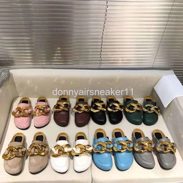 slippers metal chain wind half support sandals leather thick bottom round head lefu muller baotou slippers, Black
slippers metal chain wind half support sandals leather thick bottom round head lefu muller baotou slippers, Black
