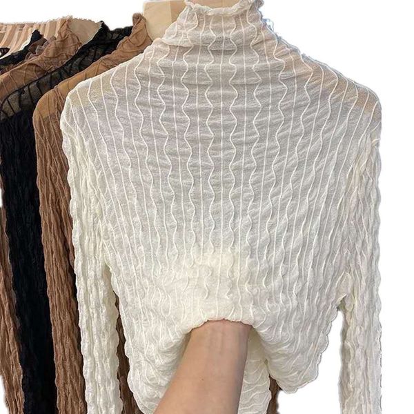 women lace mesh high collar bottom t shirts female long sleeve autumn casual style tight thin clothes p3 116 220714, White
women lace mesh high collar bottom t shirts female long sleeve autumn casual style tight thin clothes p3 116 220714, White