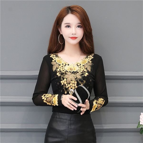 women's spring autumn lace shirts women's shirt embroidery casual blouses turtleneck temperament women's 210302, White
women's spring autumn lace shirts women's shirt embroidery casual blouses turtleneck temperament women's 210302, White