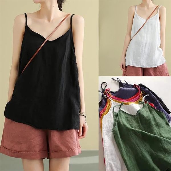 women's summer cotton linen spaghetti strap women halter v neck basic yellow sleeveless tank s loose casual camis 220316, White
women's summer cotton linen spaghetti strap women halter v neck basic yellow sleeveless tank s loose casual camis 220316, White