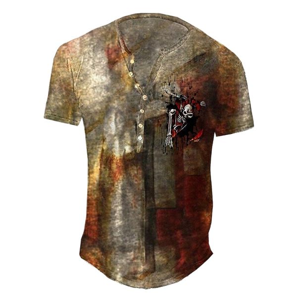 men's henley shirt tee t shirt 3d print graphic skull plus size henley daily sports button-down print short sleeve basic casual classi, White;black
men's henley shirt tee t shirt 3d print graphic skull plus size henley daily sports button-down print short sleeve basic casual classi, White;black