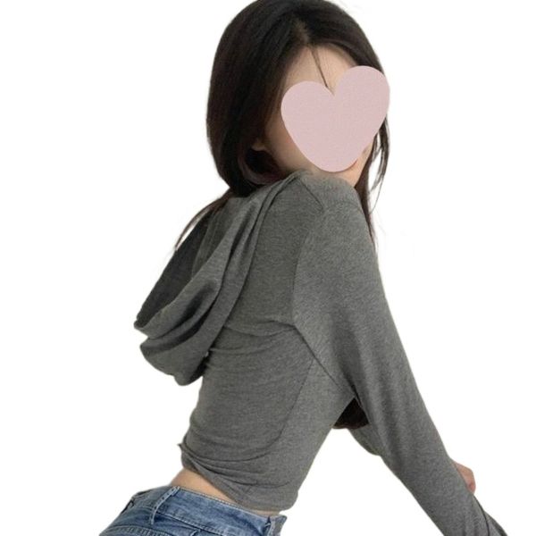 light european and american tight long sleeve v-neck slim short coat 2022 new female summer girl hooded t-shirt female summer u57o#, White
light european and american tight long sleeve v-neck slim short coat 2022 new female summer girl hooded t-shirt female summer u57o#, White