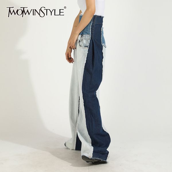 casual patchwork pocket jeans for women high waist hit color loose denim pants female spring fashion 210423, Black;white
casual patchwork pocket jeans for women high waist hit color loose denim pants female spring fashion 210423, Black;white