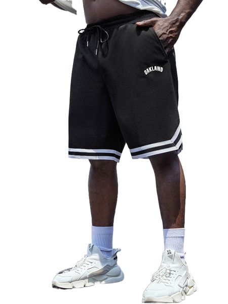 extended sizes men letter graphic striped trim shorts i7mg#, White;black
extended sizes men letter graphic striped trim shorts i7mg#, White;black
