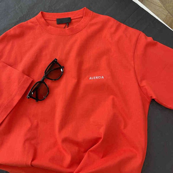 women's t-shirt family b's embroidered letter red round neck short sleeve t-shirt fashion brand versatile men's and women, White
women's t-shirt family b's embroidered letter red round neck short sleeve t-shirt fashion brand versatile men's and women, White