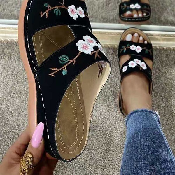 rimocy womens wedges slippers summer plus size 43 embroidery sandals shoes woman beach casual soft sole flip flops mujer 220628, Black
rimocy womens wedges slippers summer plus size 43 embroidery sandals shoes woman beach casual soft sole flip flops mujer 220628, Black
