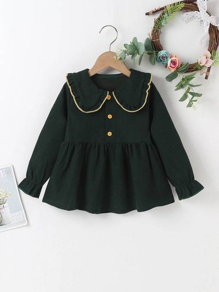 toddler girls frilled peter-pan collar flounce sleeve peplum hem blouse she, White;black
toddler girls frilled peter-pan collar flounce sleeve peplum hem blouse she, White;black